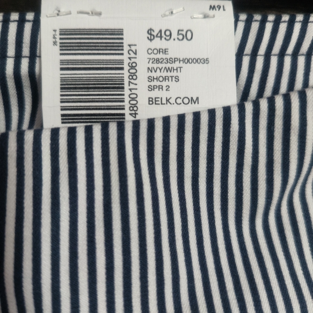 New Striped Blue-White Shorts / Size 16 - Picture 5 of 8